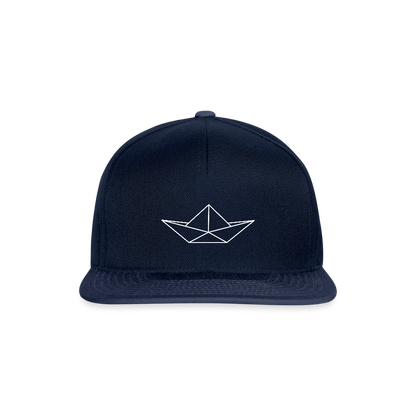 Snapback Cap - Origami Boot (weiss) - Navy/Navy