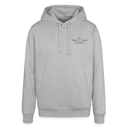 Unisex Bio-Hoodie - Origami Boot - Grau meliert