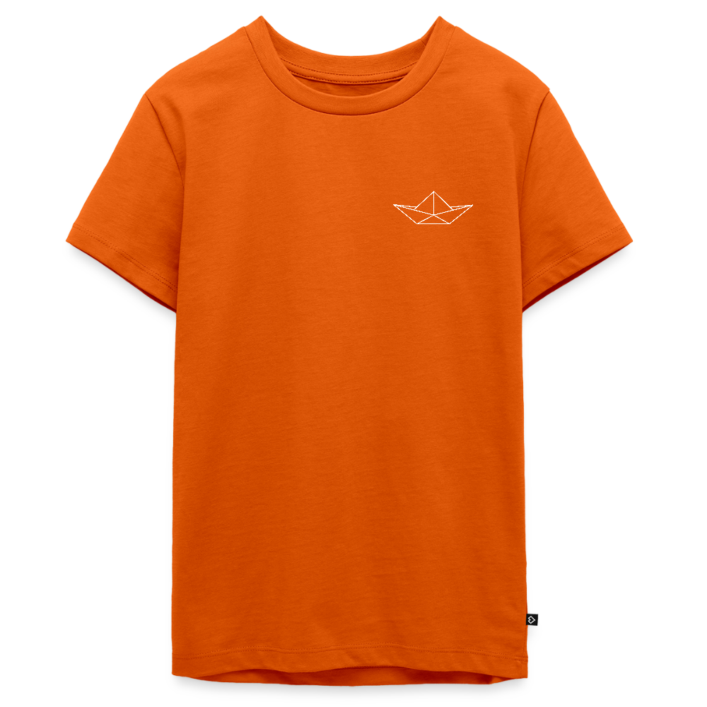 Teenager Premium T-Shirt - Origami Boot (weiss) - Orange 