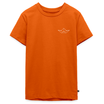 Teenager Premium T-Shirt - Origami Boot (weiss) - Orange 