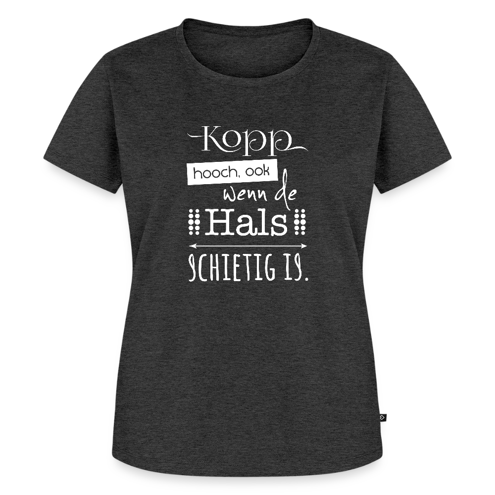 Damen Premium Bio T-Shirt - Kopp hooch (weiss) - Anthrazit meliert