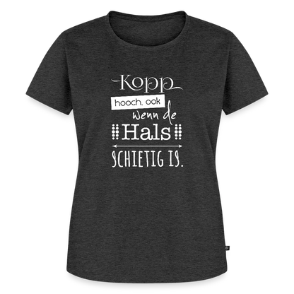 Damen Premium Bio T-Shirt - Kopp hooch (weiss) - Anthrazit meliert