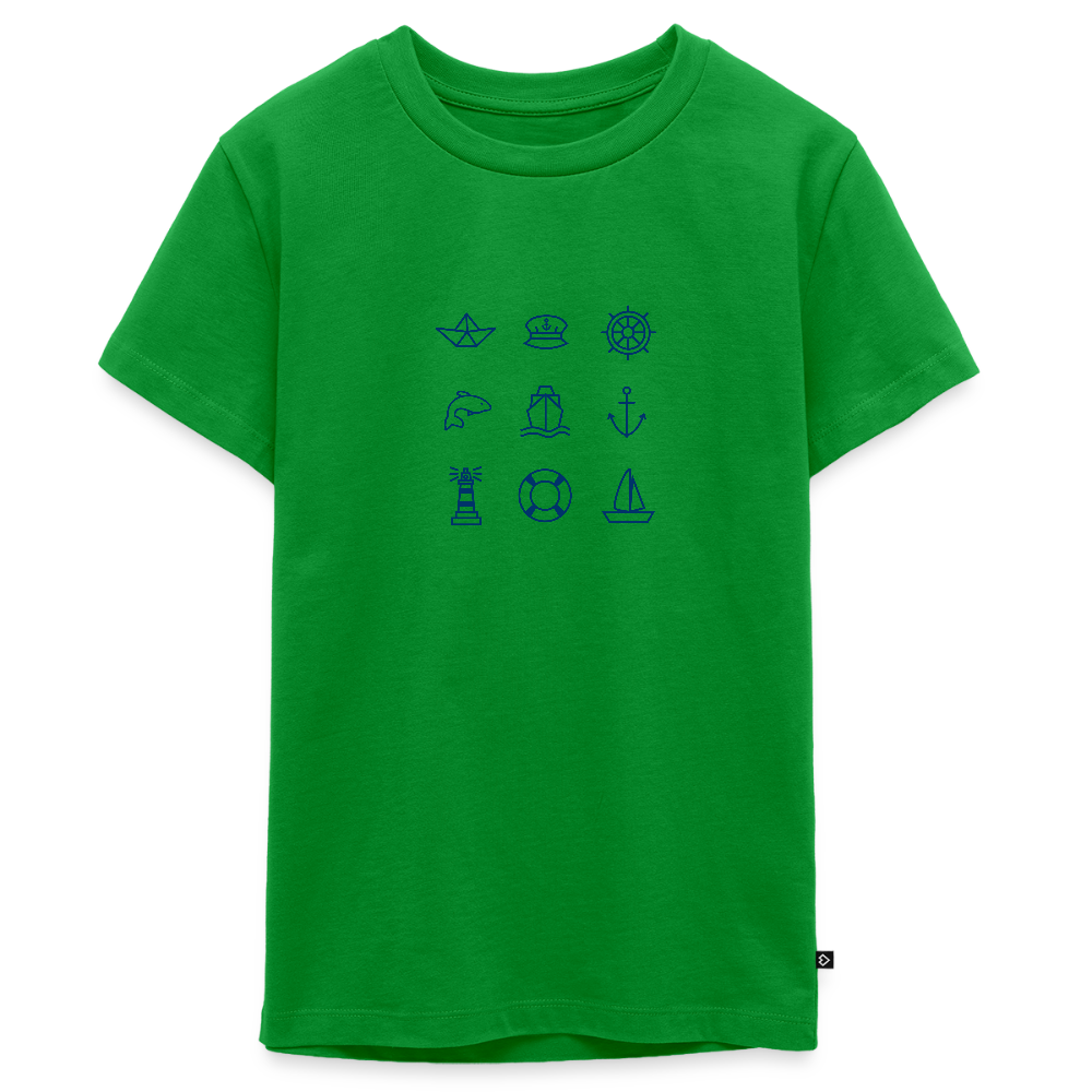 Teenager Premium T-Shirt - Nautik Doodles - Grün