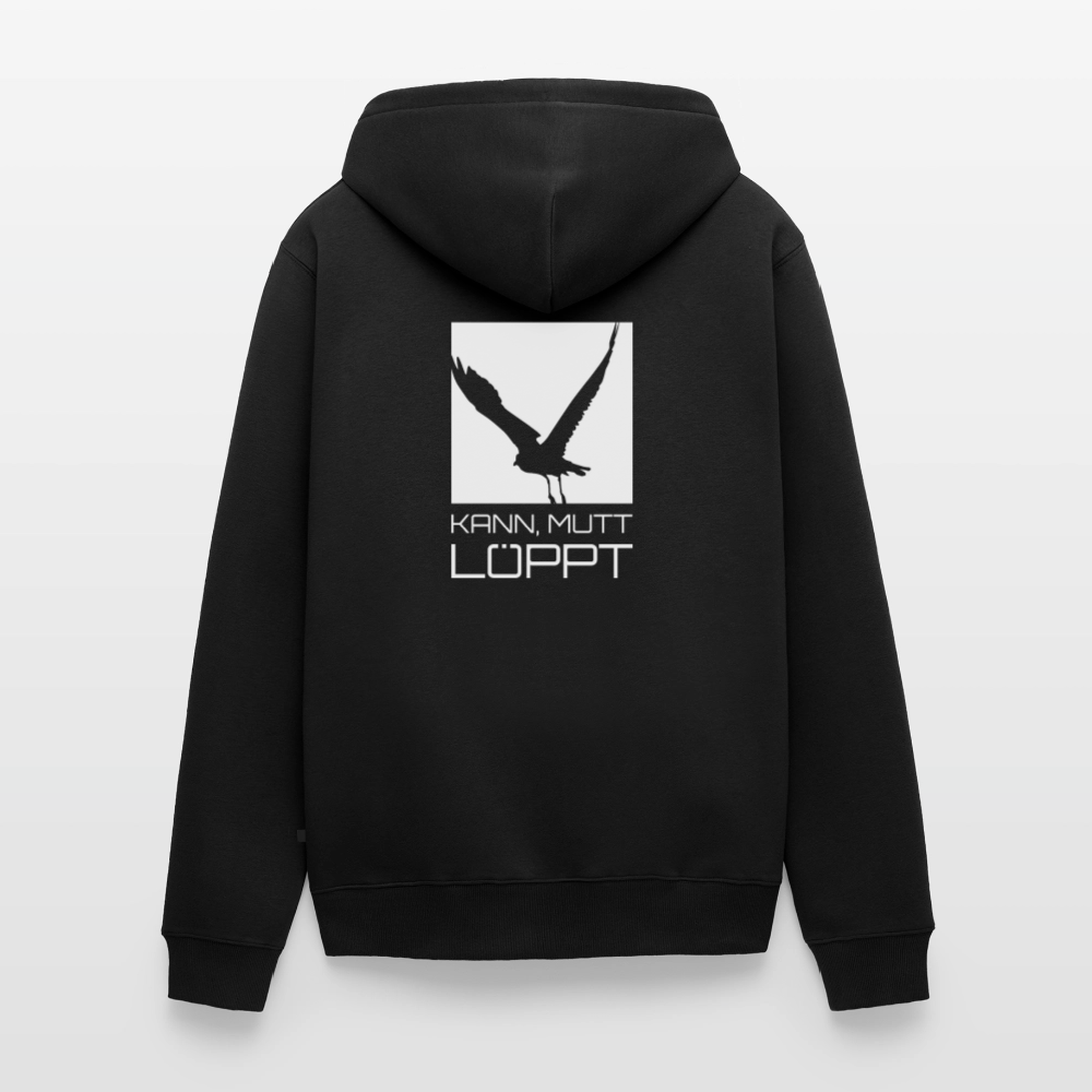 Herren Premium Kapuzenjacke - kann, mutt, löppt - Schwarz