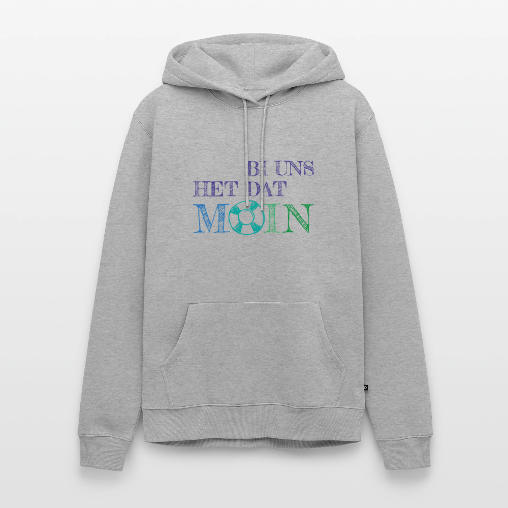 Herren Premium Hoodie - Bi uns het dat Moin - Grau meliert