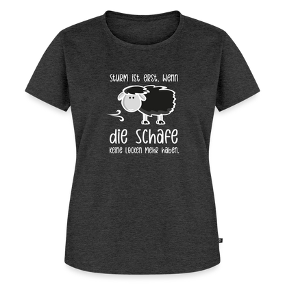 Damen Premium Bio T-Shirt - Schaf (weiss) - Anthrazit meliert