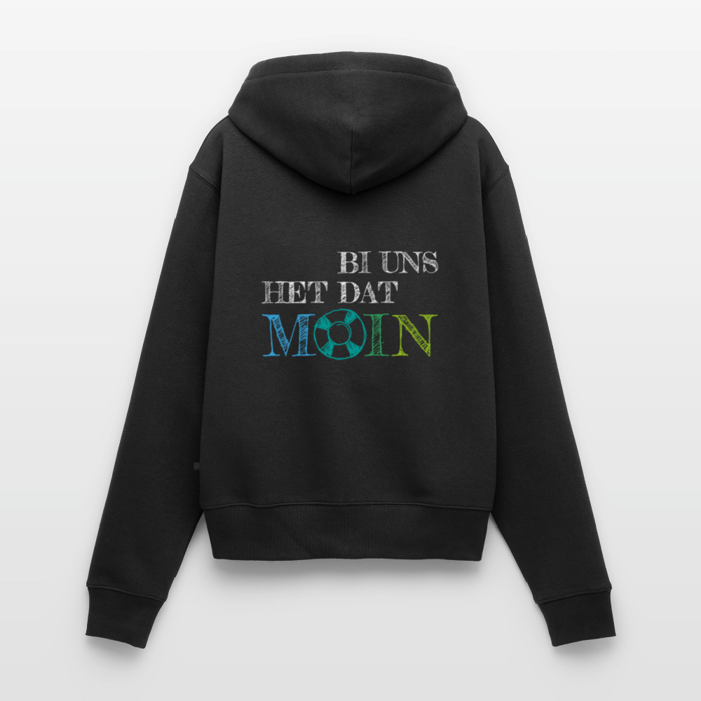 Damen Premium Kapuzenjacke - Bi uns het dat Moin (weiss) - Schwarz