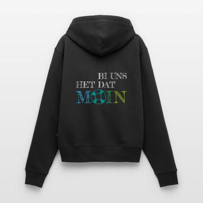 Damen Premium Kapuzenjacke - Bi uns het dat Moin (weiss) - Schwarz