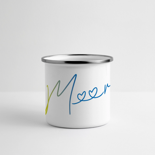 Panorama Emaille-Tasse - Meer - Weiß