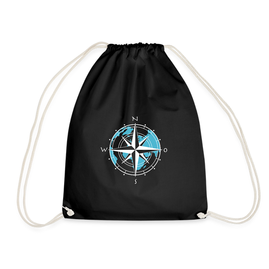 Turnbeutel - Kompass (weiss) - Schwarz
