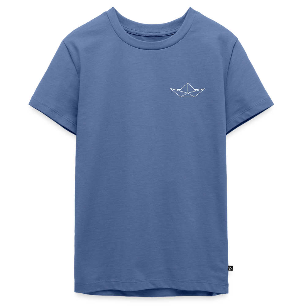 Teenager Premium T-Shirt - Origami Boot (weiss) - Taubenblau
