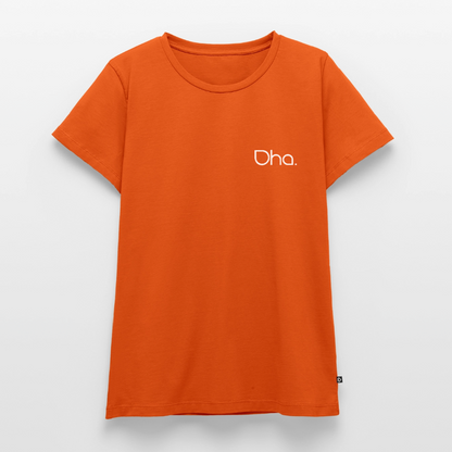 Oha (weiß) - Damen Premium Bio T-Shirt - Orange 