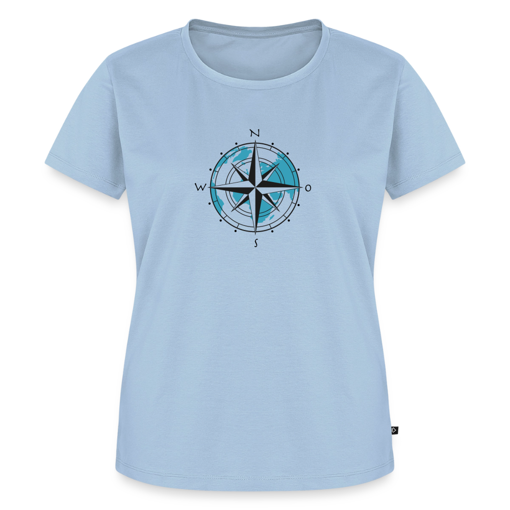 Damen Premium Bio T-Shirt - Kompass - Hellblau