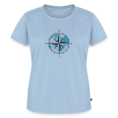 Damen Premium Bio T-Shirt - Kompass - Hellblau