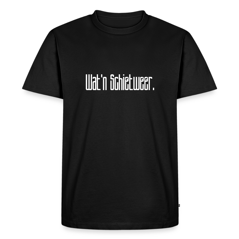 Herren Premium Bio T-Shirt - wat'n Schietweer (weiss) - Schwarz