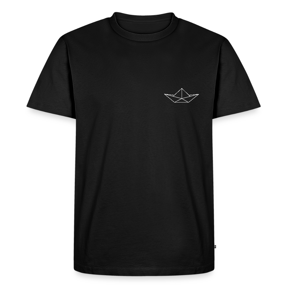 Herren Premium Bio T-Shirt - Origami Boot (weiss) - Schwarz