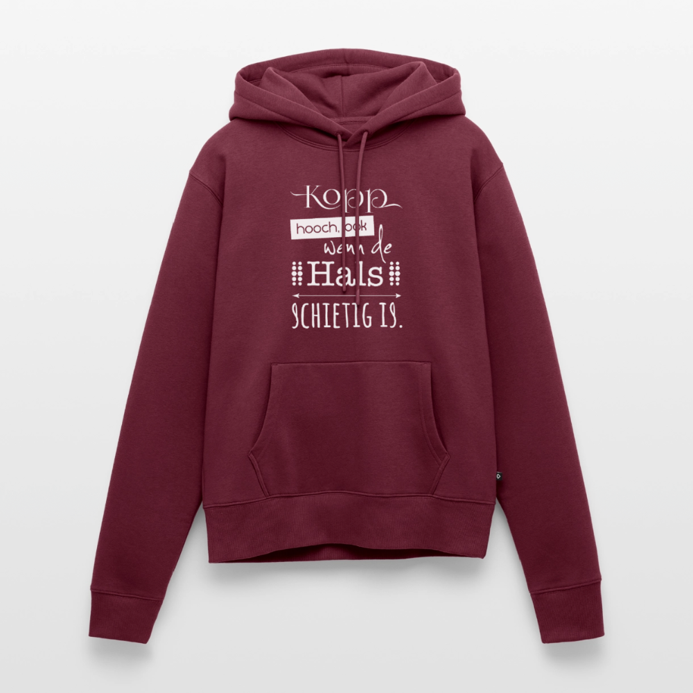 Damen Premium Hoodie - Kopp hooch (weiss) - Burgunderrot