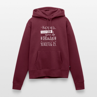 Damen Premium Hoodie - Kopp hooch (weiss) - Burgunderrot