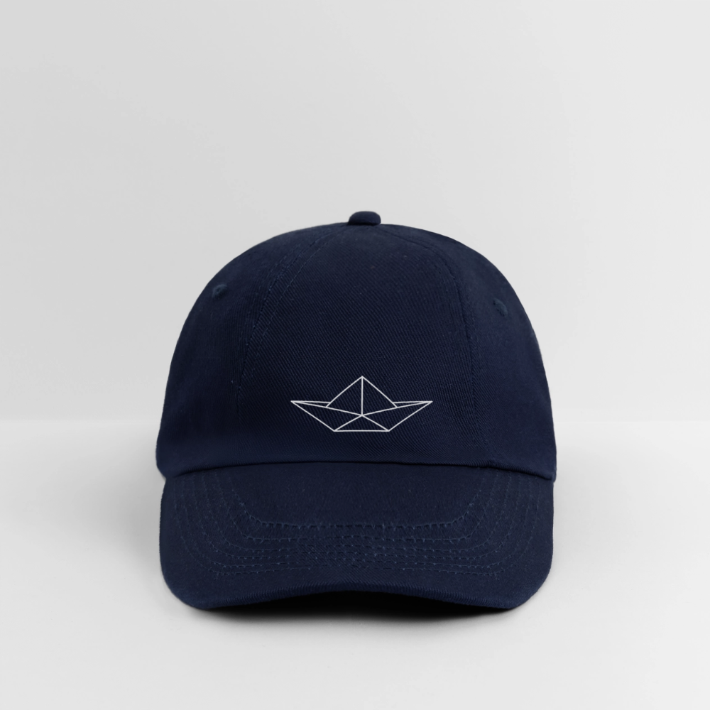 Baseballkappe - Origami Boot (weiss) - Blau/Blau
