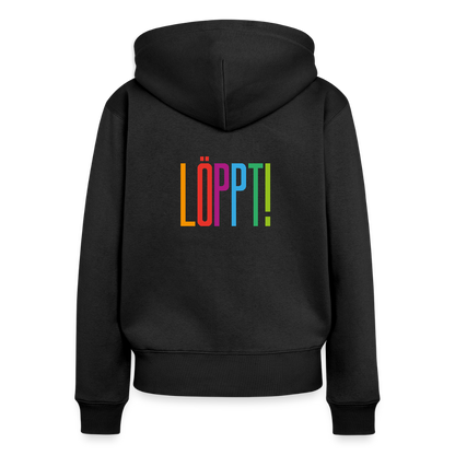 Damen Premium Kapuzenjacke - Löppt! - Schwarz