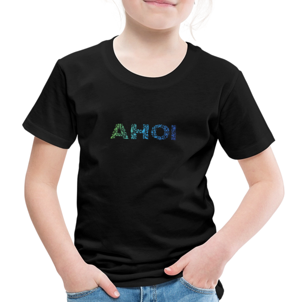 Kinder Premium T-Shirt - Ahoi doodles - Schwarz