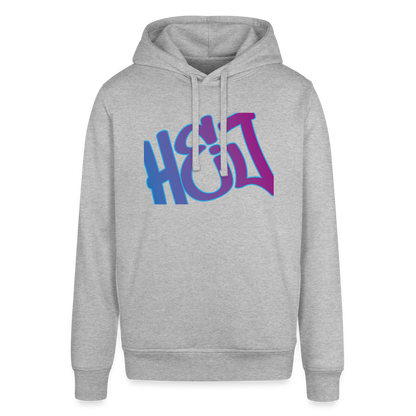 Unisex Bio-Hoodie - Hej - Grau meliert