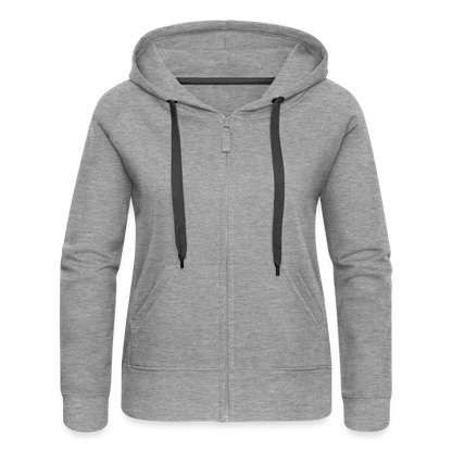 Frauen Premium Kapuzenjacke - Kopp hooch (weiss) - Grau meliert