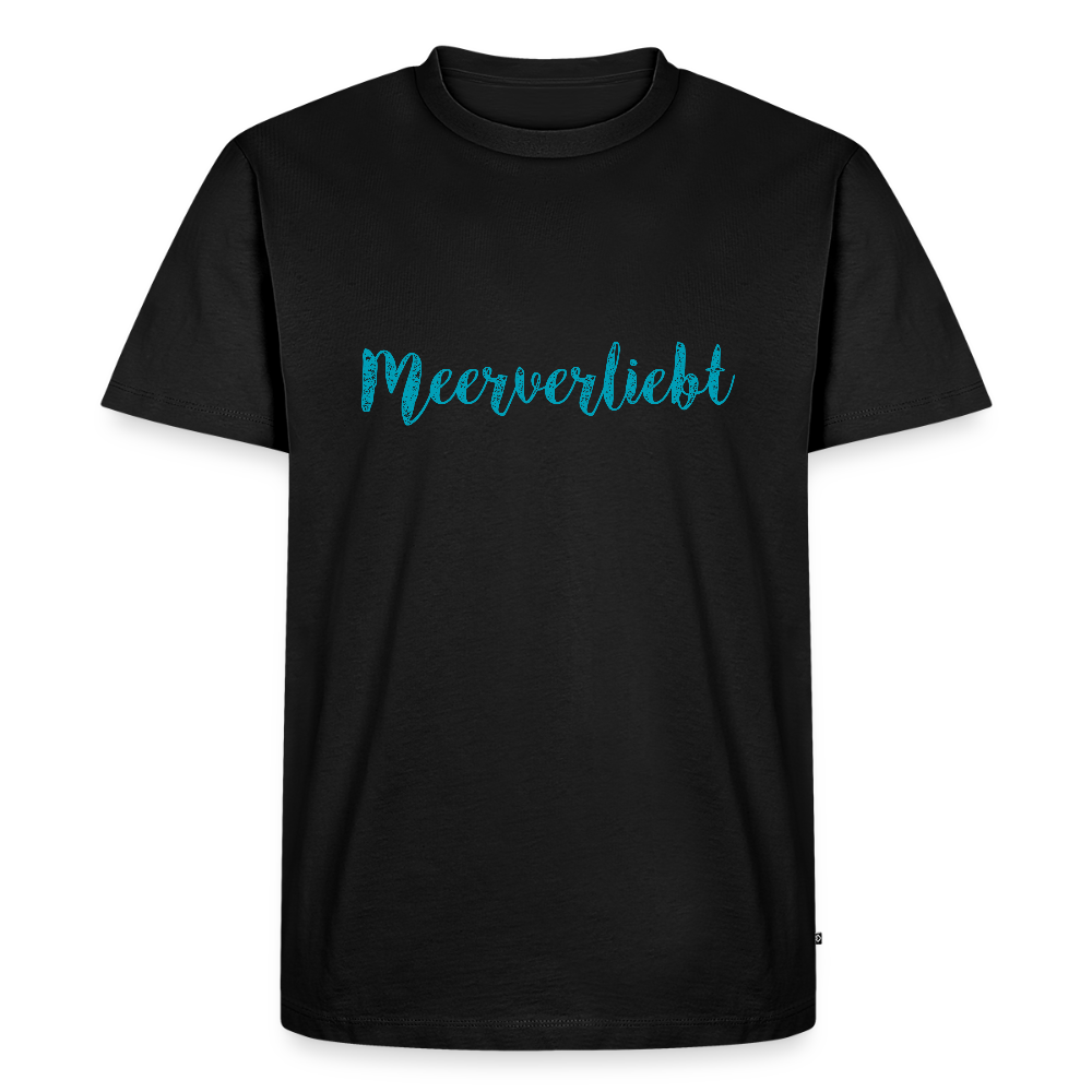 Herren Premium Bio T-Shirt - Meerverliebt - Schwarz