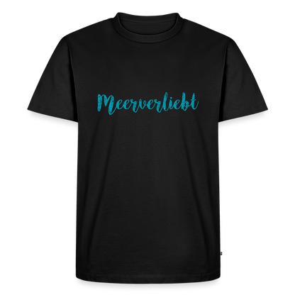 Herren Premium Bio T-Shirt - Meerverliebt - Schwarz