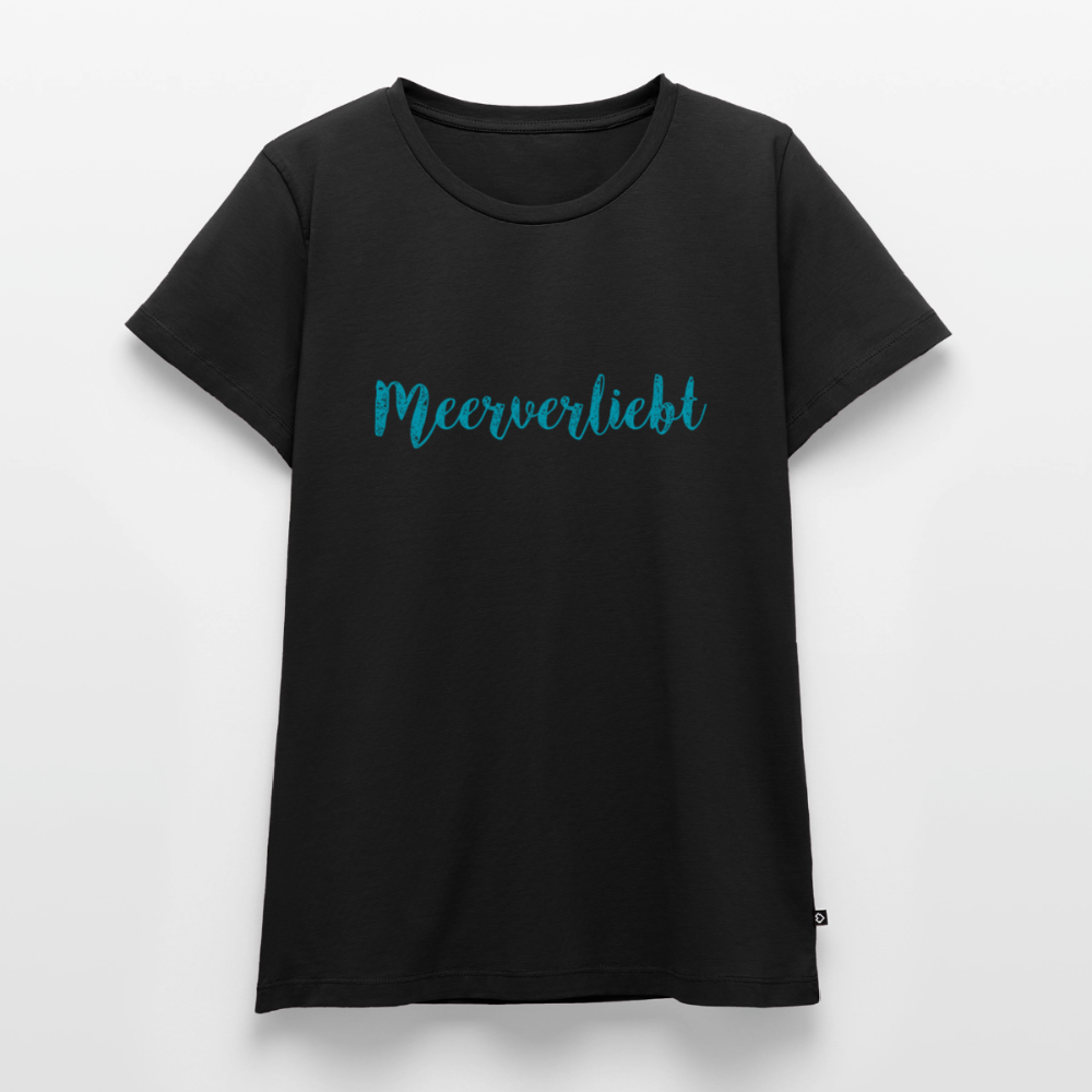 Damen Premium Bio T-Shirt - Meerverliebt - Schwarz