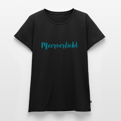 Damen Premium Bio T-Shirt - Meerverliebt - Schwarz