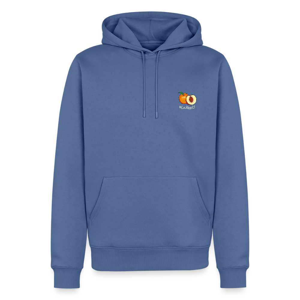 Herren Premium Hoodie - Plüschappel weiß - Taubenblau