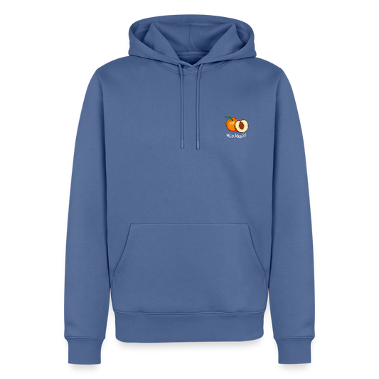 Herren Premium Hoodie - Plüschappel weiß - Taubenblau
