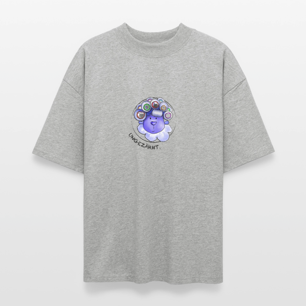 Unisex Oversized Bio T-Shirt - Schaf ungezähmt - Grau meliert