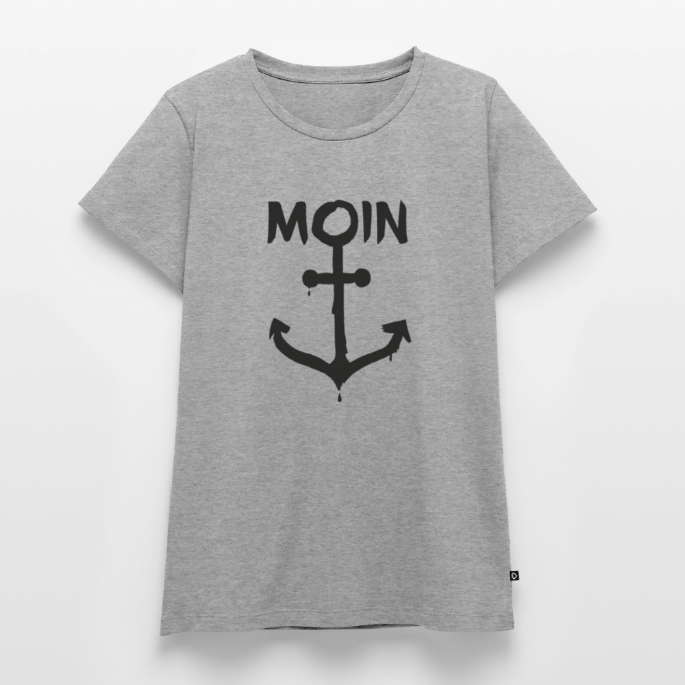 Damen Premium Bio T-Shirt - Moin Anker - Grau meliert