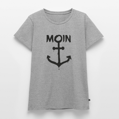 Damen Premium Bio T-Shirt - Moin Anker - Grau meliert