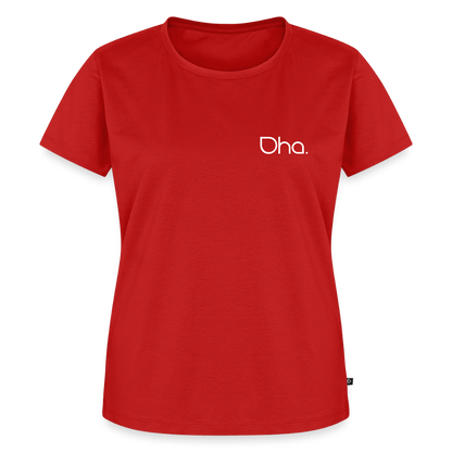 Oha (weiß) - Damen Premium Bio T-Shirt - Rot