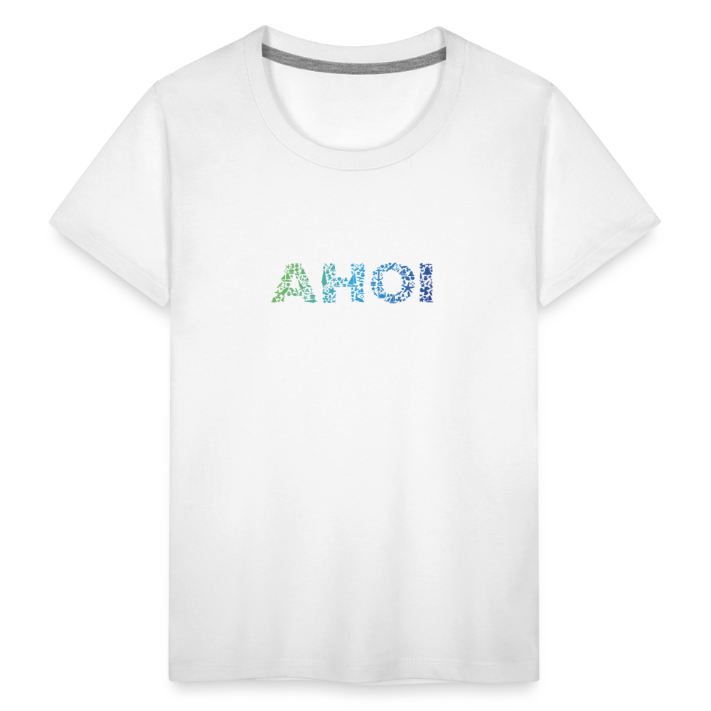Kinder Premium T-Shirt - Ahoi doodles - Weiß