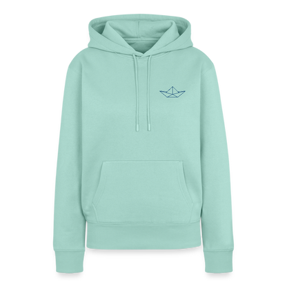 Damen Premium Hoodie - Origami Boot - Mint 