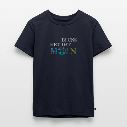Kinder Premium T-Shirt - Bi uns het dat Moin (weiss) - Navy