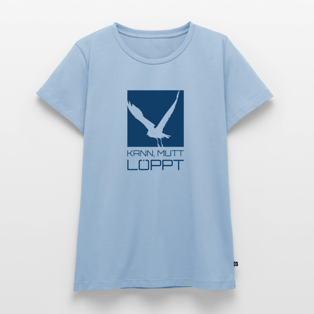 Damen Premium Bio T-Shirt - Kann, mutt, löppt - Hellblau
