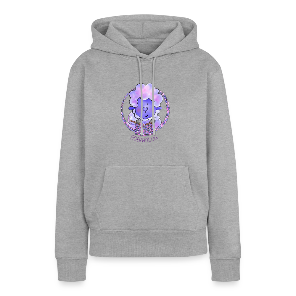 Frauen Premium Hoodie - Eigenwollig - Grau meliert