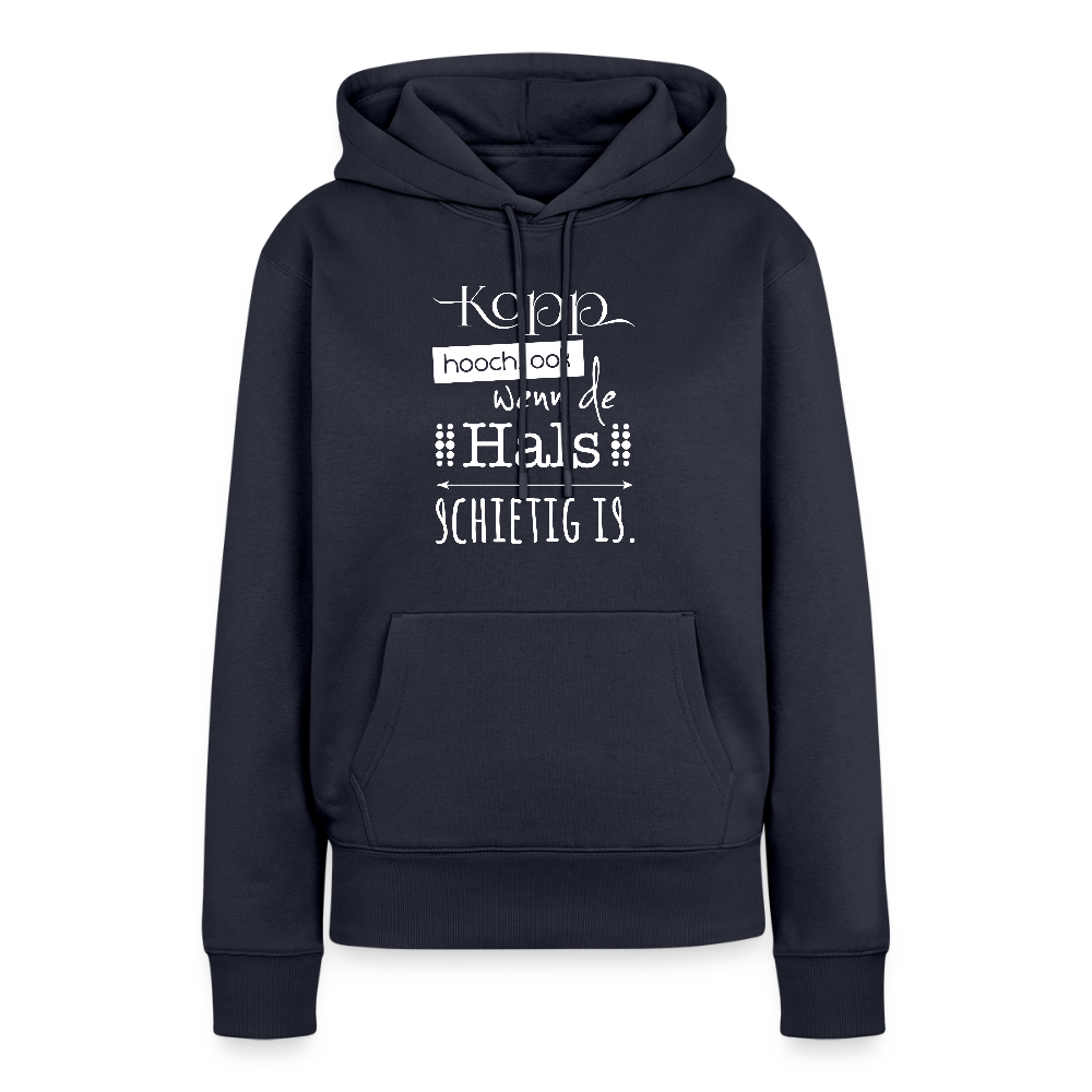 Damen Premium Hoodie - Kopp hooch (weiss) - Navy