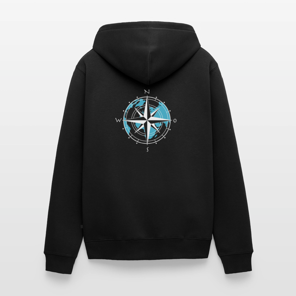 Herren Premium Kapuzenjacke - Kompass (weiss) - Schwarz