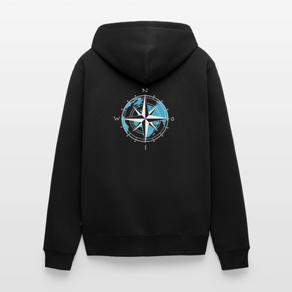 Herren Premium Kapuzenjacke - Kompass (weiss) - Schwarz