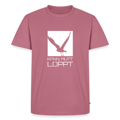 Herren Premium Bio T-Shirt - kann, mutt, löppt (weiss) - Mauve