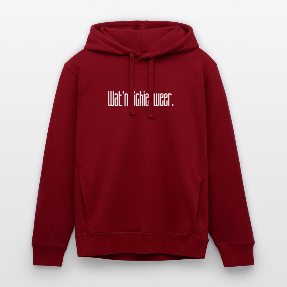 Unisex Bio-Hoodie - wat'n Schietweer (weiss) - Burgunderrot