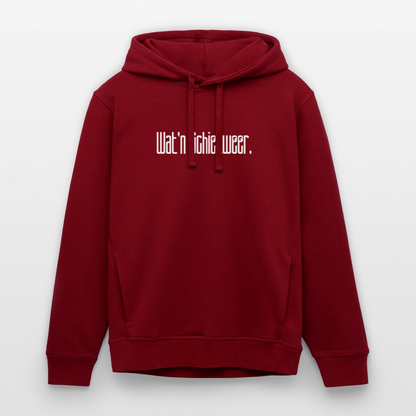 Unisex Bio-Hoodie - wat'n Schietweer (weiss) - Burgunderrot
