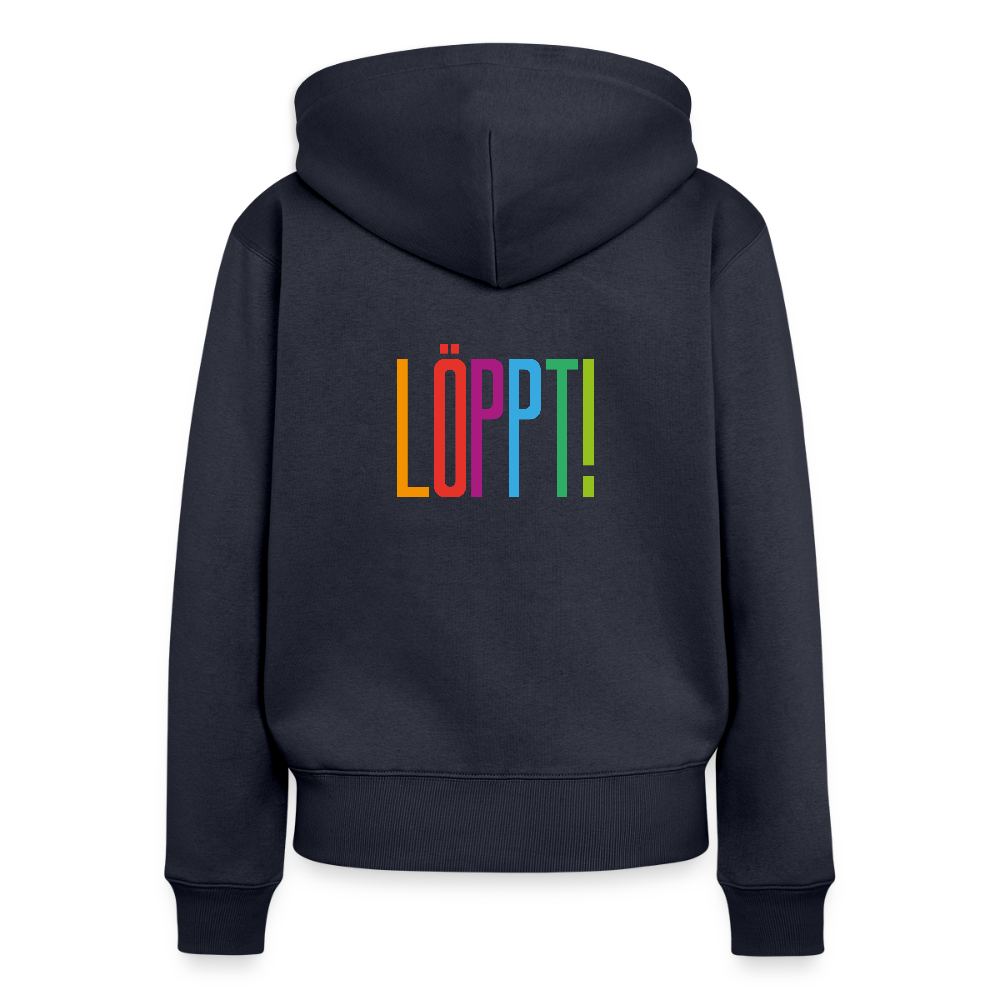 Damen Premium Kapuzenjacke - Löppt! - Navy