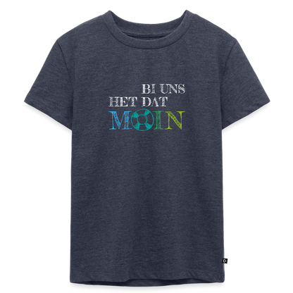 Kinder Premium T-Shirt - Bi uns het dat Moin (weiss) - Jeansblau 